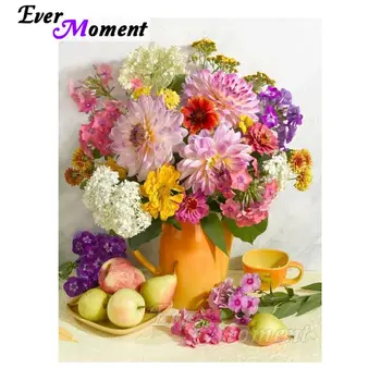 

Ever Moment Diamond Painting Colorful Florescent Flowers Full Square Drills Resin Diamond Embroidery Mosaic Handicrafts 4Y144