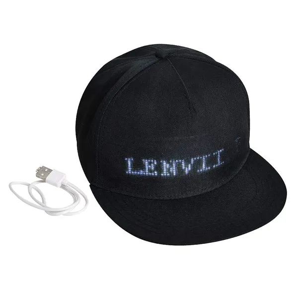 

Fashion Led Smart Cool Display Cap Mobile App Control Display Words Flat Peak Cap For Courtship Scene Creativity