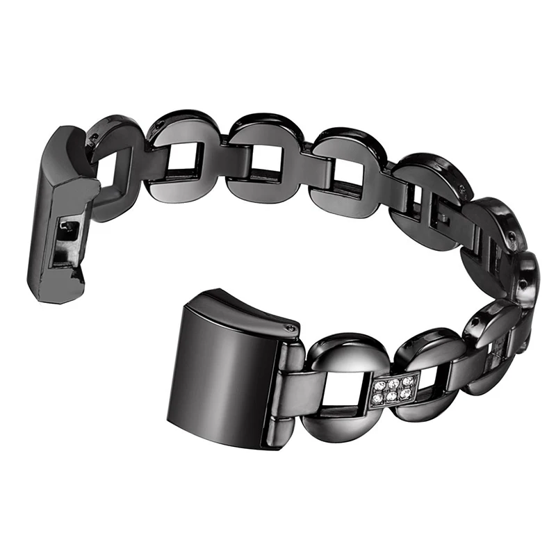 Сменный металлический браслет Регулируемые часы ремешок для FitbitCharge 2 SD998 - Цвет: Черный