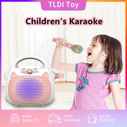 Lecteur de musique karaoké pour enfants, Machine à chanter, haut parleur Bluetooth, jouet pour fête, lumières LED, Support carte TF, cadeau pour garçons et filles 