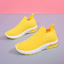 

2022 Fashion Sneakers Women Shoes Woman Slip-On Shoes Stretch Fabric Air Mesh Breathable Plus Size Ladies Casual Loafers Female