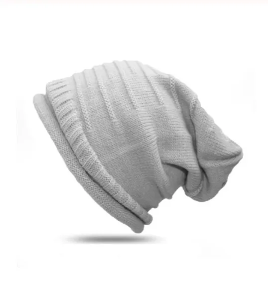 Эластичные вязаные шапки, зимние шапки для мужчин и женщин Skullies Beanies, одноцветные вязаные хлопковые плотные теплые повседневные Хип-хоп шапки - Цвет: Style 4