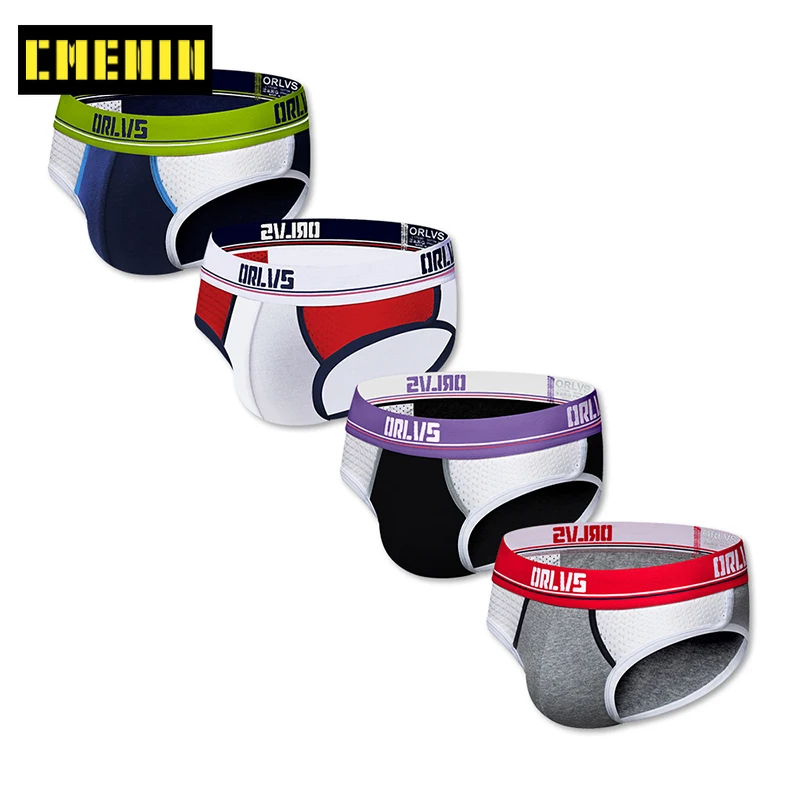 Трусы брифы мужские с заниженной талией хлопковые пикантные шорты 4 шт./лот