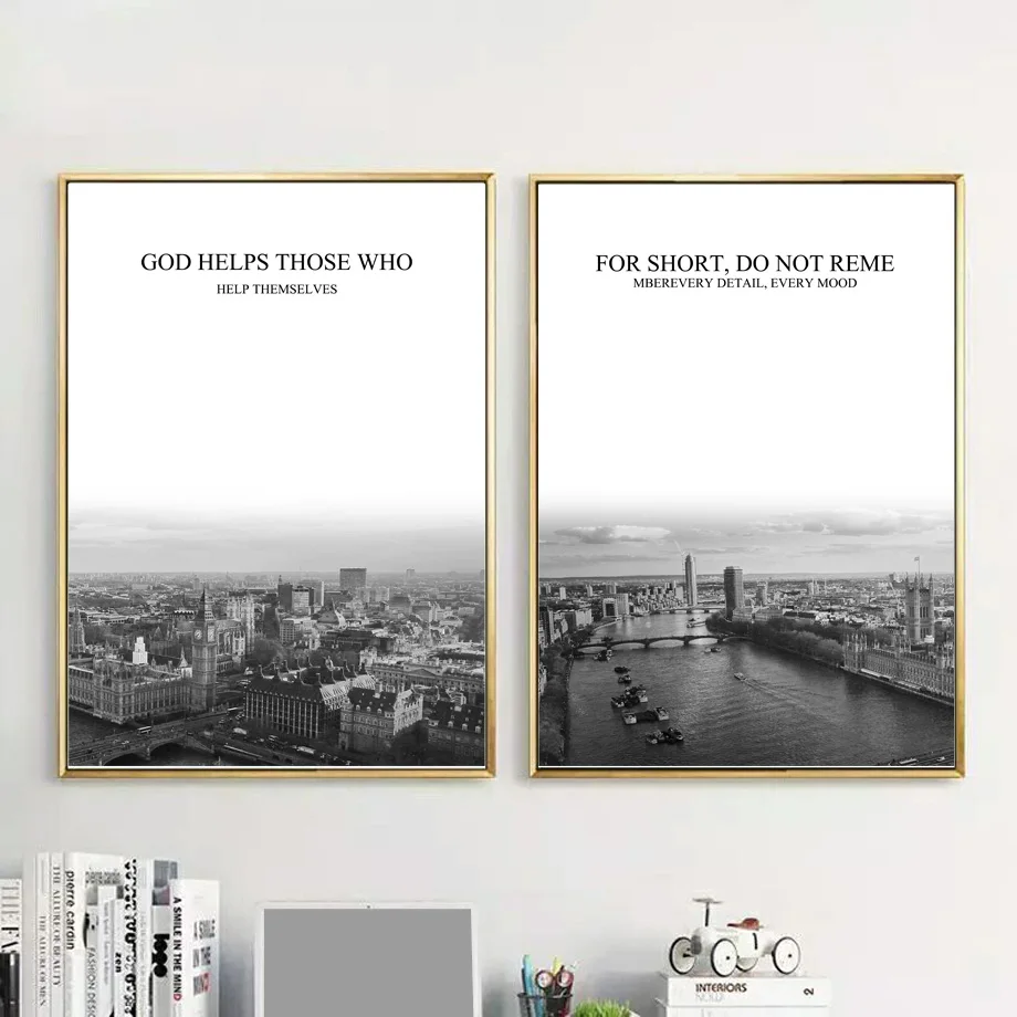 

New York Map Landscape Wall Art Canvas Painting Posters and Prints Black White Nordic Poster Wall Pictures for Living Room Decor