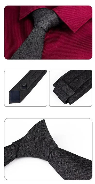 VAGUELETTE джинсовые галстуки для мужчин обтягивающие хлопковые трикотажные галстуки синий/черный свадебные вечерние модные тонкие галстуки 6,5 см