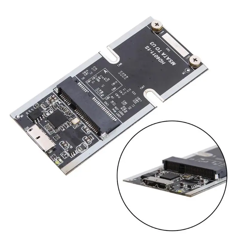 ALLOYSEED 6Gbs конвертерная плата адаптера Mini USB mSATA SSD к USB 3,0 Супер преобразователь скорости SSD адаптер карты