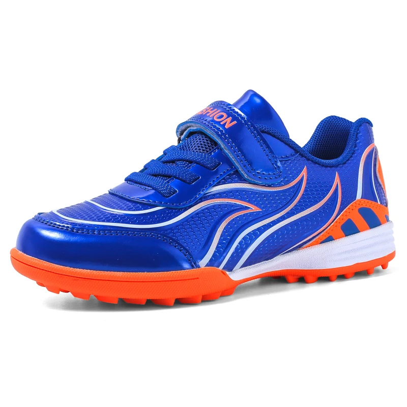 Royal blue Новые уличные шипы для мальчиков, футбольные бутсы, футбольные бутсы для мужчин, мальчиков, детские футбольные бутсы, Молодежные тренировочные кроссовки, спортивная обувь, размеры 28-38 - Цвет: Royal blue