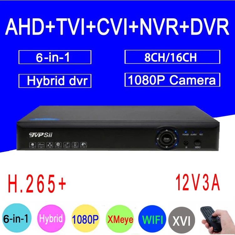 Hi3521a xmeye 1080n 16ch/8ch 6 в 1 коаксиальный Гибридный Wi-Fi Рекордеры для видеонаблюдения XVI NVR TVI CVI AHD DVR Бесплатная доставка Видеорегистратор