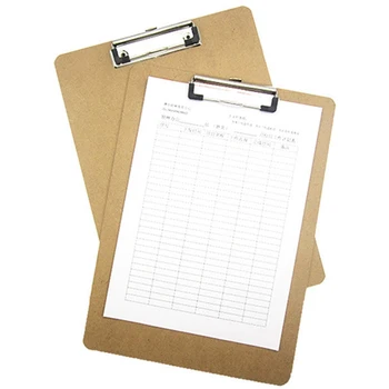 

Portable A4 Wooden Writing Document Clip Board File Hardboard Fiberboard With Clip Business Office School Stationery Supplies