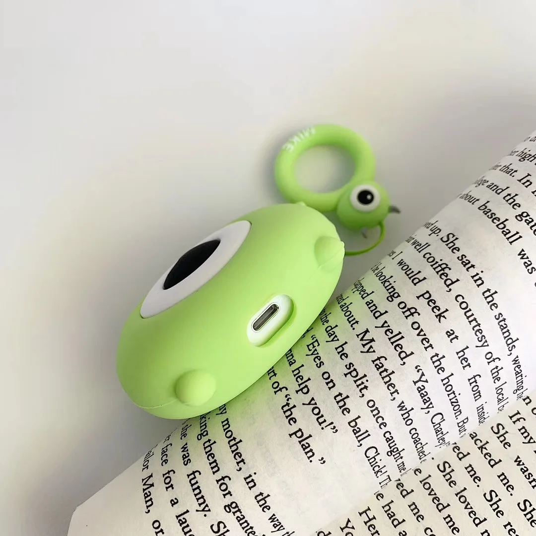 Чехол для AirPods мультяшный наушник чехол для Apple Airpods 2 милые аксессуары Защитная крышка с кольцом для пальцев ремешок 3D Mike Sully