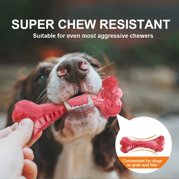 Pet Dog Bone Chew Toy for Chewers Treat Dispensing Durable Rubber Toothbrush Cleaning Toy Puppy Chewing Supplies Dog Accessories 4