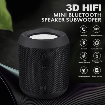 

Portable Bluetooth Mini Speaker With FM Radio TF Card AUX Cable Wireless Loundpeakers 4 ColorsAUX Input Play Subwoofer Speaker
