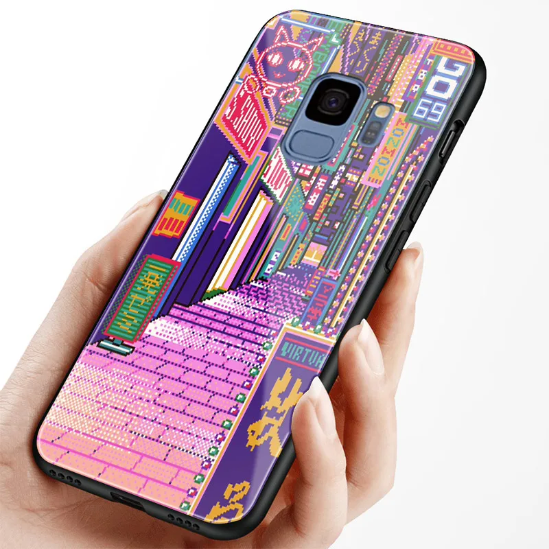 Pixel эстетический инди арт пейзаж мягкий силиконовый стеклянный чехол для