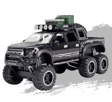 1:28 литье под давлением FORD RAPTOR f150 SUV металлическая модель автомобиля игрушечные колеса сплав автомобиль звук и светильник оттягивающийся автомобиль мальчик малыш игрушки vw модель - Цвет: Black