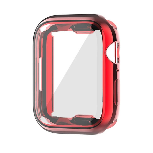 Cover Protector For Apple Watch case 45mm 41mm 44MM 40MM Full TPU Screen Bumper 42mm 38MM accessories iwatch series 7 SE 6 5 4 3 Red