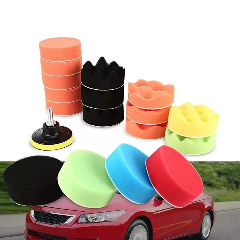 19 pieces 80mm car beauty waxing polishing sponge polishing pad polishing pad polishing sponge pad buffer 3 inch car waxing kit