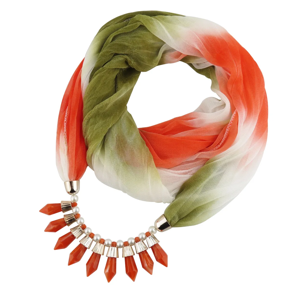 

Spring 2019 pendant scarf necklace pendant pendant scarf gradient multicolor pendant scarf ladies trade trend jewelry