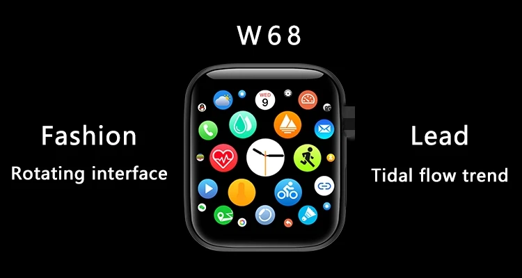 Умные часы W68 для мужчин и женщин, монитор сердечного ритма, калории, IP67, водонепроницаемые, для Apple IOS, Android, умные часы для здоровья, PK IWO 12 10 11 8