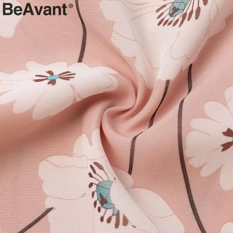 BeAvant винтажное платье в стиле бохо с цветочным принтом, Женская рабочая одежда с высокой талией, офисное женское платье, Повседневное платье с длинным рукавом, весеннее шикарное вечернее платье
