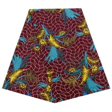 Красивая Небесно-голубая и желтая ткань из чистого хлопка с цветочным принтом, африканская Высококачественная настоящая Гарантированная голландская восковая ткань, 6 ярдов