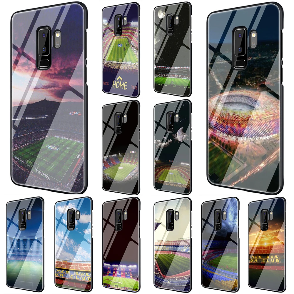 

EWAU Barcelona Spain Estadio Camp Tempered Glass Phone Cover Case For Galaxy S7 edge S8 9 10 Plus Note 8 9 10 A10 20 30 40 50 60 70