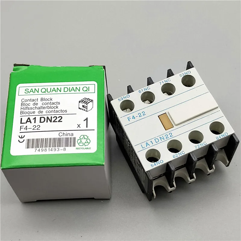 LA1-DN22 LA1-DN11 F4-22 F4-11 контактор переменного тока блок вспомогательный контакт для CJX2 LC1-D контактор переменного тока 4 полюса - Цвет: F4-22(2NO2NC)