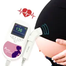 CONTEC fetal heart rate monitor Doppler backlight LCD Pink / Blue + free gel 2Mhz 3MHz 8Mhz probe baby heart monitor probe