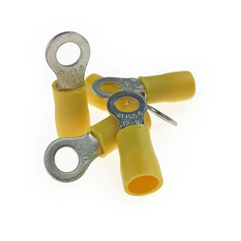 100PCS/Package Yellow Ring Insulated Wire Connector Electrical Crimp