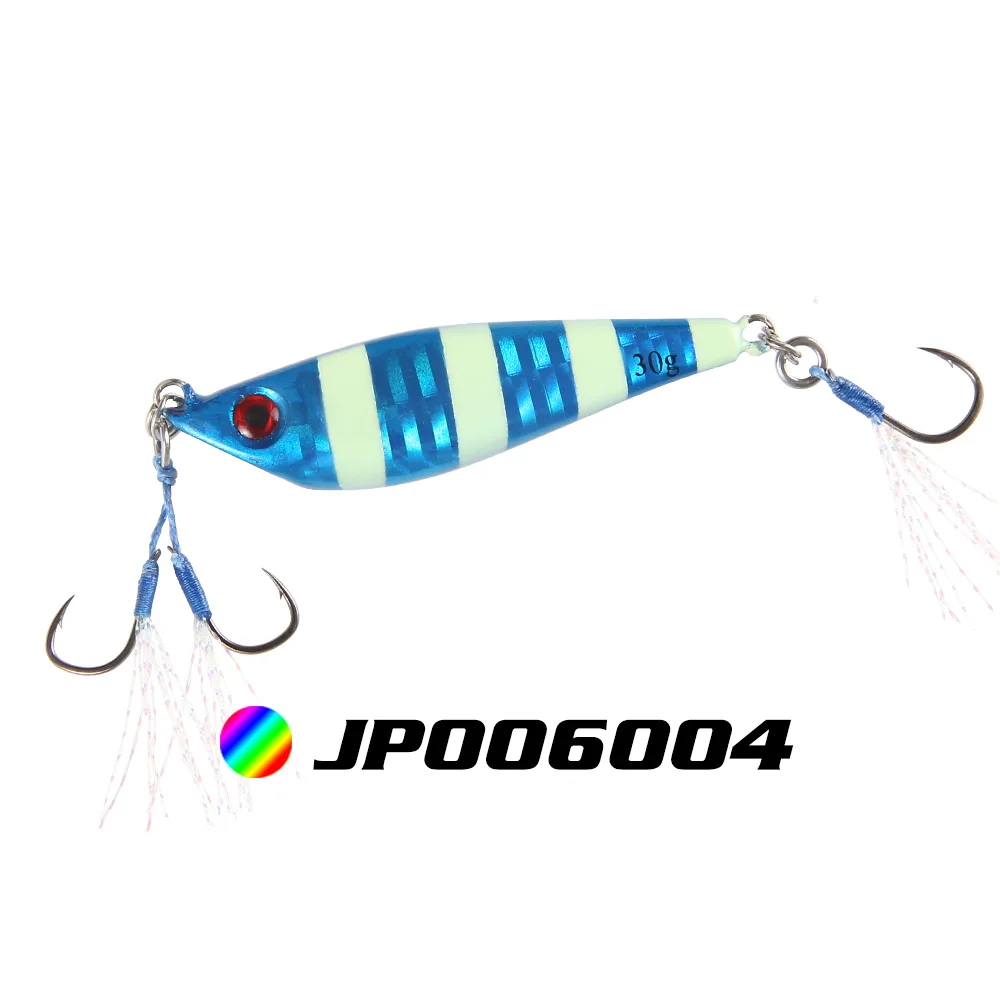JP006004 Приманка для рыбалки, металлическая джиговая блесна, забрасываемая на суше, 30 г/60 мм, приманка для ловли рыбы, морской бас, приманка для рыбной ловли, искусственная приманка, медленный джиг - Цвет: JP006004