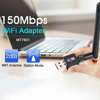 

1PC 150Mbps 2.4G Mini USB Wifi Adapter 5DB WiFi Dongle Wi-Fi Receiver Wireless Network Card 802.11b/n/g Wifi Ethernet Adapter