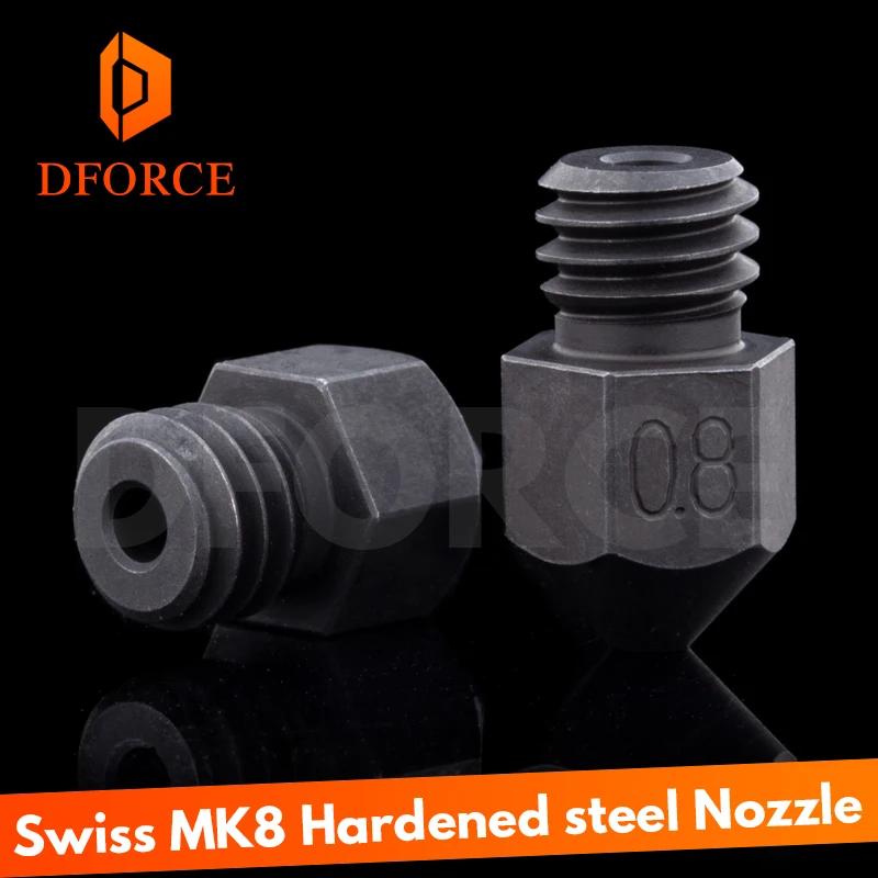 Насадка из закаленной стали DFORCE Swiss MK8 высокотемпературная резьба М6 Филамент 1 75