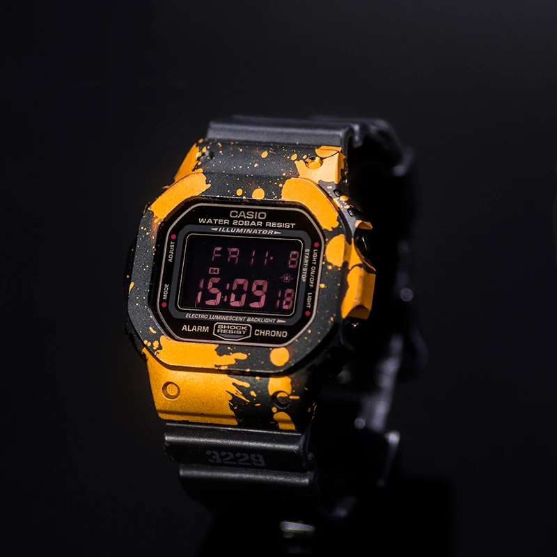 Часы защищающие для DW5600 5610 серии DW/GW5000 Безель Браслет с металлом и винтом алюминиевый сплав граффити алюминиевый сплав