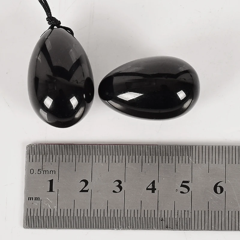 Black Obsidian Massage Egg Natural Jade Yoni Ball Crystal Stone For Kegel Exercise Vaginal Muscle Health Ben Wa Balls 30*20mm