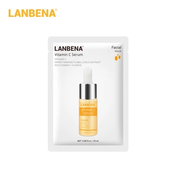 

LANBENA Vitamin C Serum Face Mask Whitening Facial Sheet Mask Anti Wrinkle Moisturizing Brightening Anti-Oxidation Skin Care