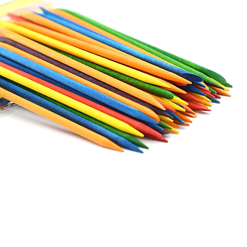 Nail Manicure Sticks 50/100 Pcs/Lot Wooden Cuticle Pusher Double End Colorful Manicure Orange Wood Stick Women Lady Pedicure Care DIY Nail Tools Set nail care kit manicure tools manicure pedicure kit manicure set nail art pusher manicure pedicure tools
