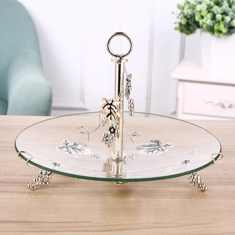 European luxury home multi-layer fruit plate ktv double-layer fruit plate creative three-layer candy plate WF107325 - Цвет: B Silver