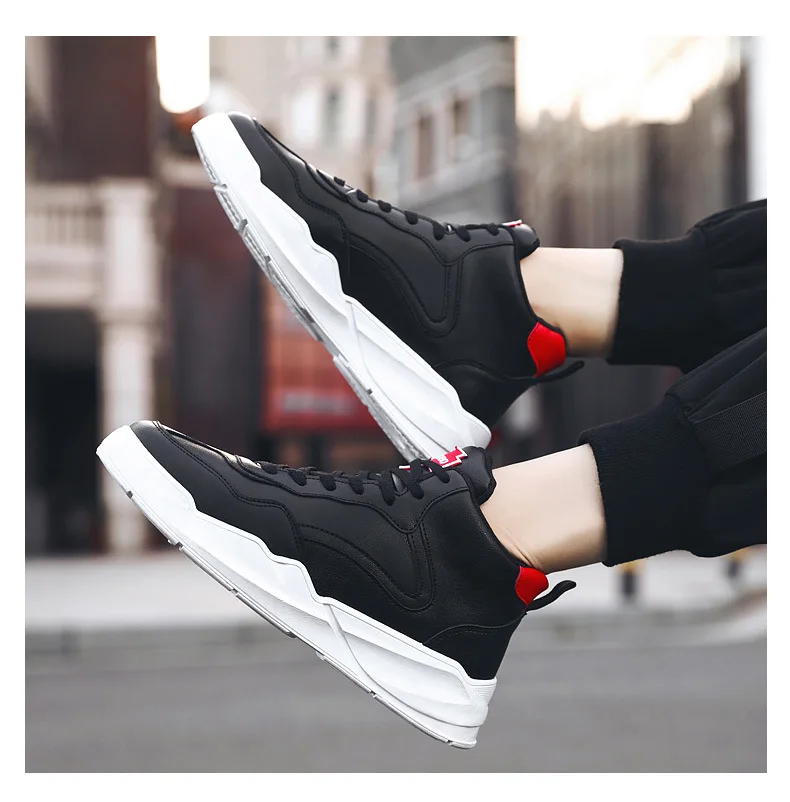 Белые туфли г. Осенние новые стильные кроссовки средней высоты в Корейском стиле, универсальная трендовая обувь повседневная спортивная обувь для студентов мужская обувь