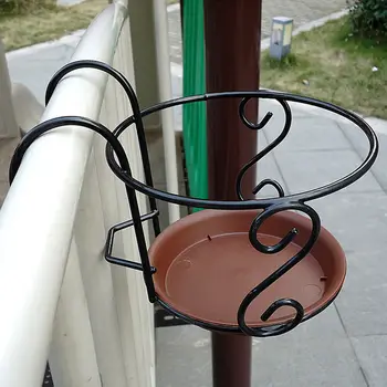 

Balcony Railing Flower Pot Holder Flower Rack Durable Hanging Planter Shelf Iron Rack for Home Decoration Office Restaurant