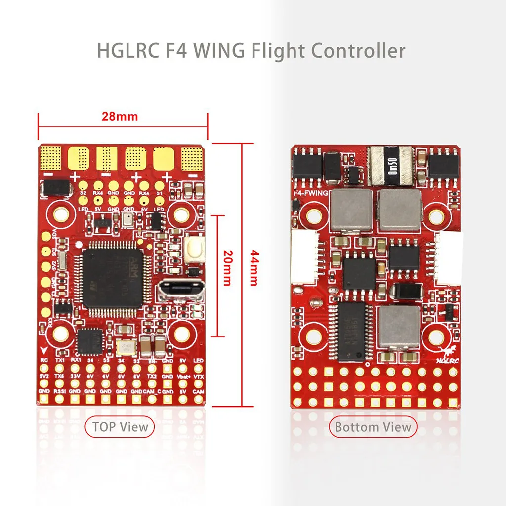 HGLRC F4 крыло Контроллер полета 20x20 2-8S BEC 6V для FPV гоночный RC Квадрокоптер