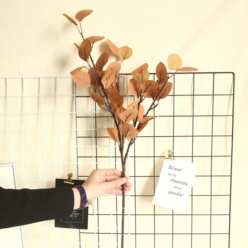 Autumn 1 шт. искусственных листьев Яблока Gingko INS искусственных листьев растений листьев гинкго для Weding украшения дома спальни - Цвет: Autumn