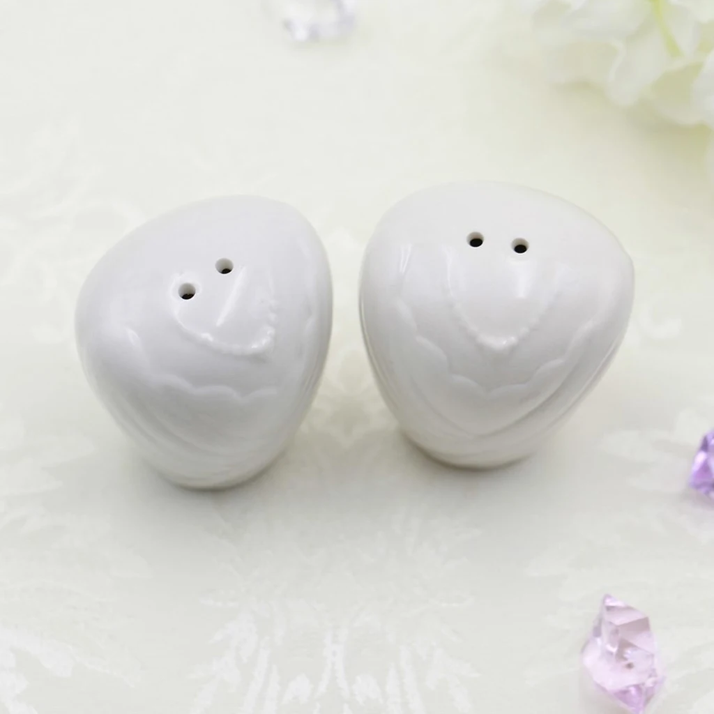 2Pcs Ceramic Cruet Spice Jar Salt And Pepper Shaker Wedding Gift Table Decoration Tabletop Decoration Spice Container 