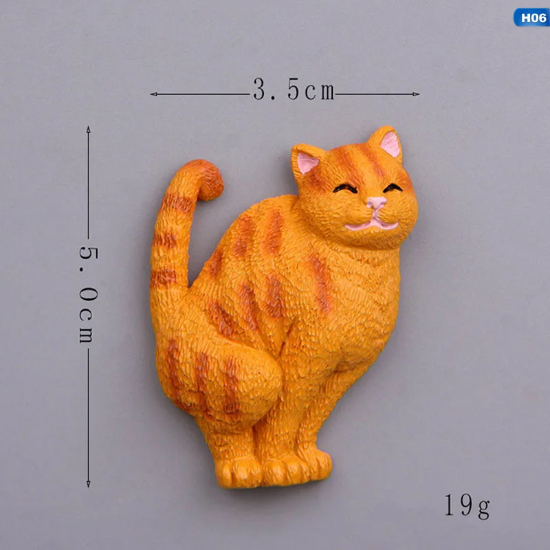 Улыбающаяся кошка магниты на холодильник мультяшный котенок фигурка животного белая доска наклейка магниты на холодильник Детская игрушка украшение дома