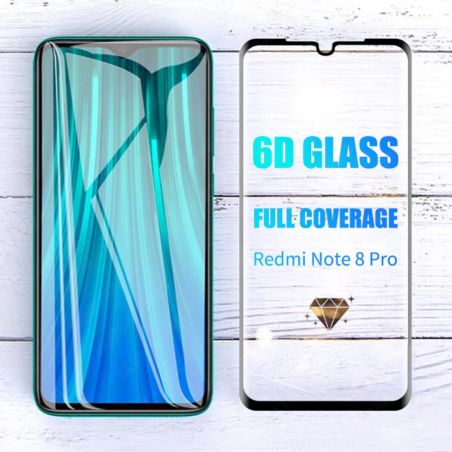

6D Full Cover Glue Tempered Glass for Xiaomi Redmi Note 8 Pro Mi A3 9 Lite CC9E CC9 Screen Protector Protective Film Guard