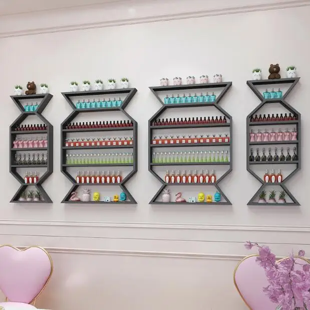 Nail rack, shelf display rack, iron nail polish shelf.