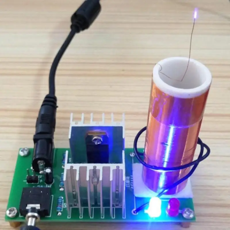 Mini Tesla Coil Plasma Speaker Kit Electronic Field Music 15W DIY Project