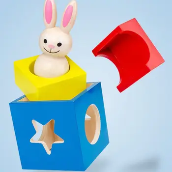 

Children's Bunny Magic Box Wooden Puzzle Parent-child Interactive Table Toys 72XC