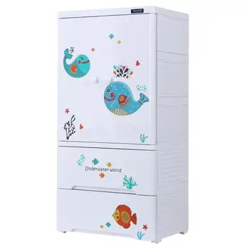 

Plastic multi-layer storage cabinet baby baby wardrobe hanging two-use simple wardrobe foldable partition