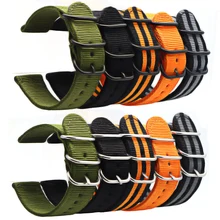 6 цветов браслет NATO нейлоновый ремешок черная пряжка 18 мм 20 мм, 22 мм 24 мм ремешок для часов samsung gear S3 Frontier S2