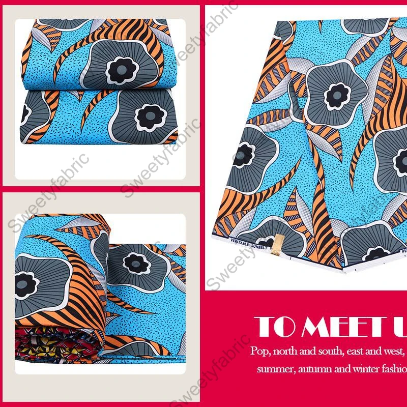 Sunbelt Wax Fabric 1 Полиэстер африканская вощеная ткань принты Nederland Pagne голландский высокого качества для DIY одежды постельные принадлежности шторы Анкара - Цвет: Sunbelt Wax Fabric 1
