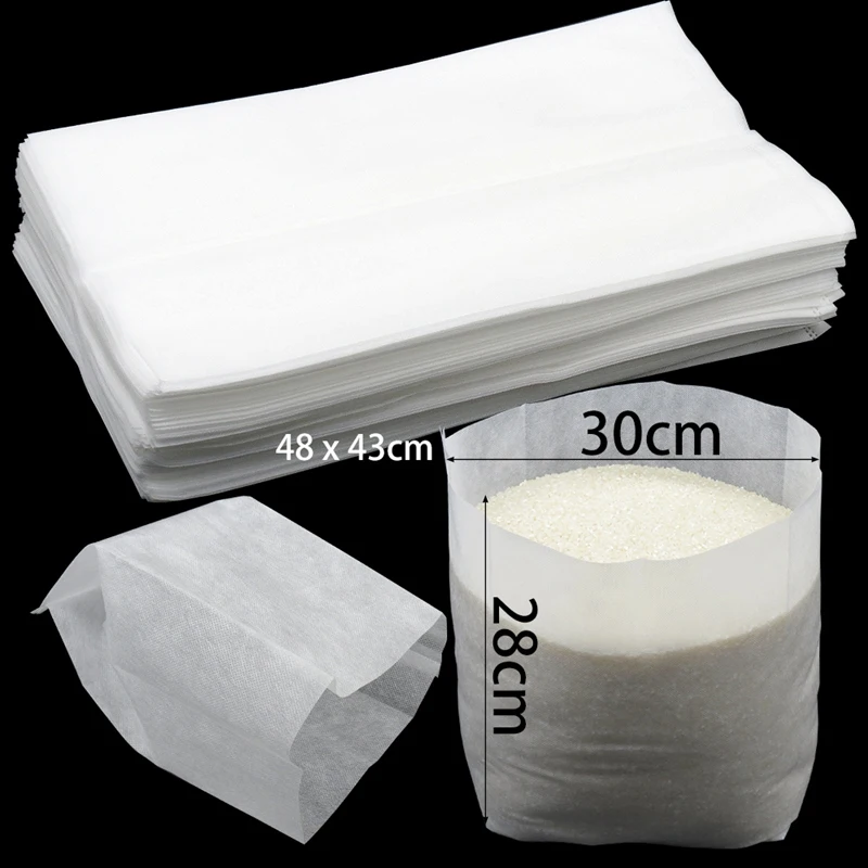 50Pcs 48X43Cm Non-Woven Fabric Degradable Plant Seedling Tree Shrub Planting Bag Root Bag Garden Planting Machine Protective B
